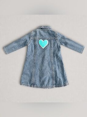 Kids Blue Denim Jeans with Heart Patch